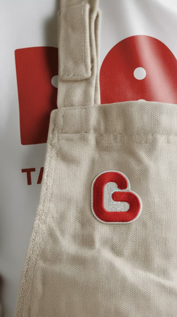 Boga Group crew apron with embroidered mark