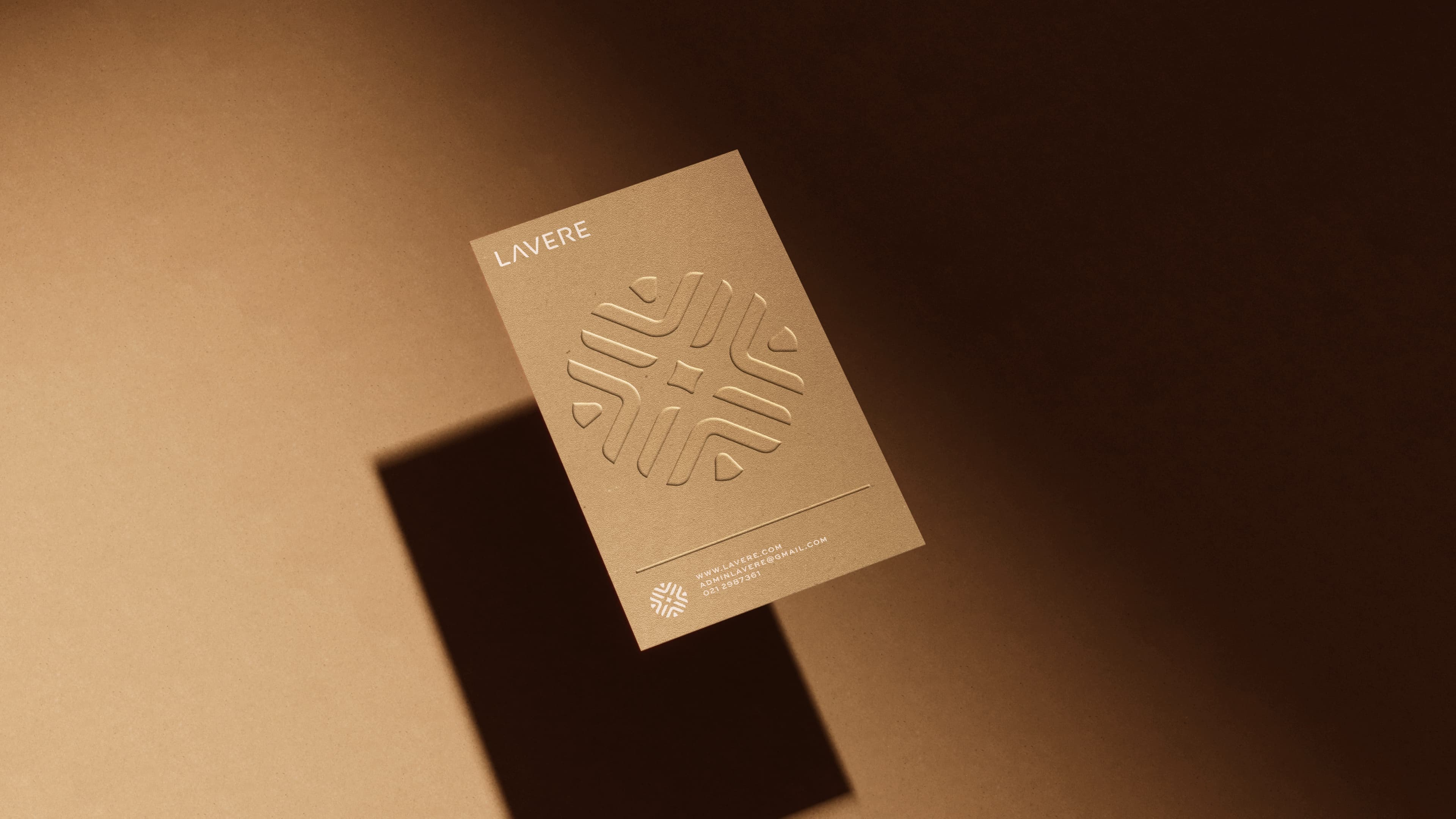 Embossed monogram business card
