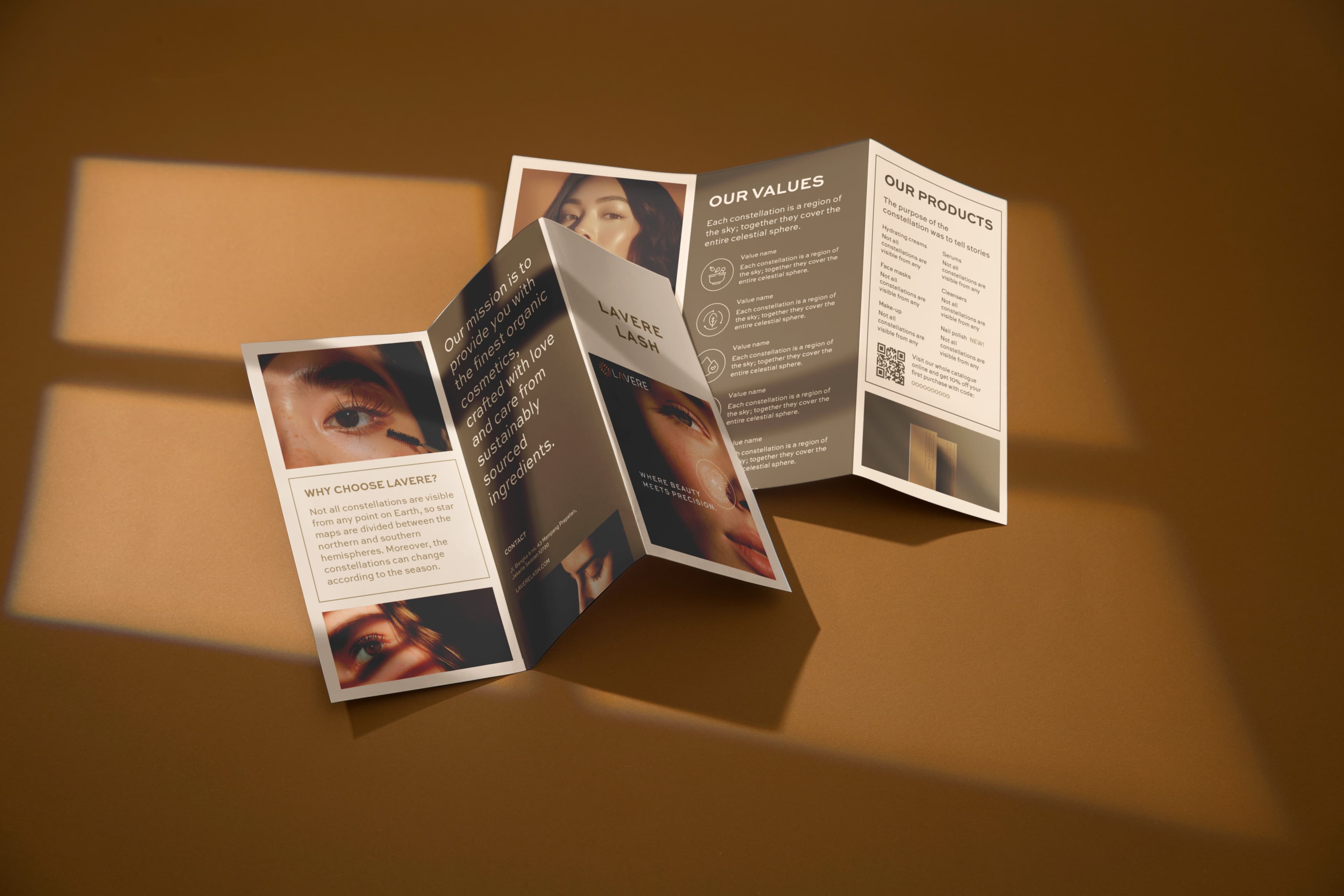 Lavere tri-fold product brochure