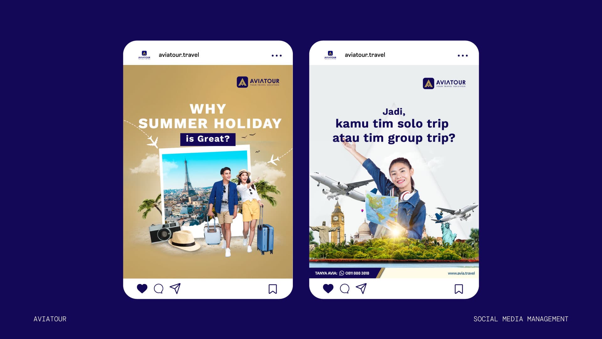 Aviatour single posts, seasonal and trip-style