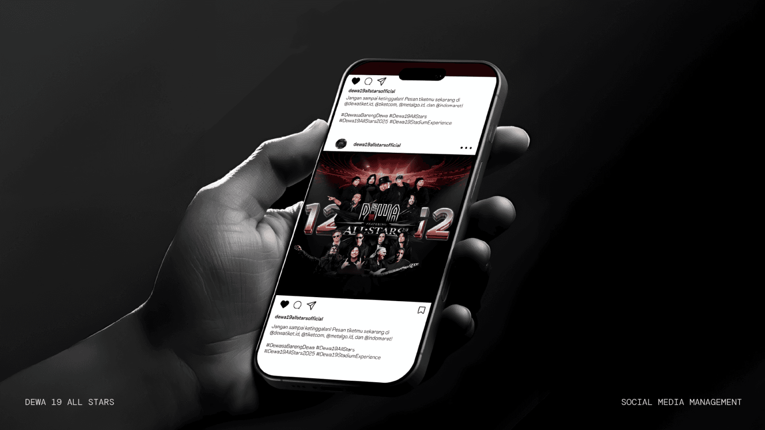 Dewa 19 All Stars campaign in the Instagram feed on mobile